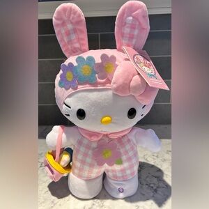 NWT Hello Kitty Easter Side Stepper Musical Greeter flowers spring